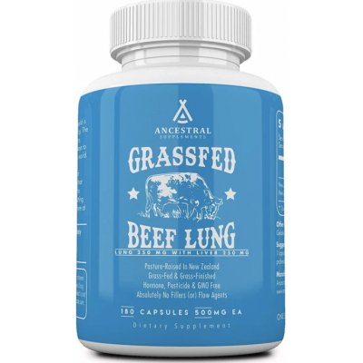 Ancestral Supplements, Grass-fed Beef Lung, Hovězí plíce v Grass-fed kvalitě, 180 kapslí