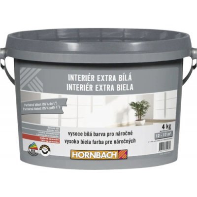 Hornbach Barva na zeď Interiér Extra Bílá 4 KG