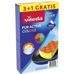 Vileda PUR active Colors střední houbička na nádobí, 3+1 ks – HobbyKompas.cz