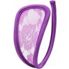 Dámské erotické kalhotky a tanga STD Invisible Strapless C-String Transparent Floral Lace Purple