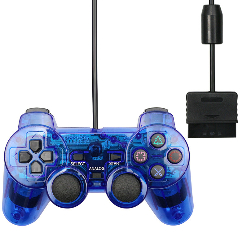 PSko Drátový ovladač pro PS1 a PS2 modrý E10084