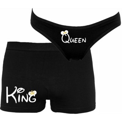 Bastard.cz Párové spodní prádlo Boxerky a kalhotky Mouse king&queen Černá – Hledejceny.cz