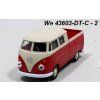 Sběratelský model Welly Volkswagen T1 Double Cabin Pick Up Červený 1:34