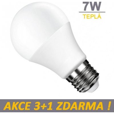 LED21 LED žárovka 7W 600lm E27 Teplá bílá, 3+1