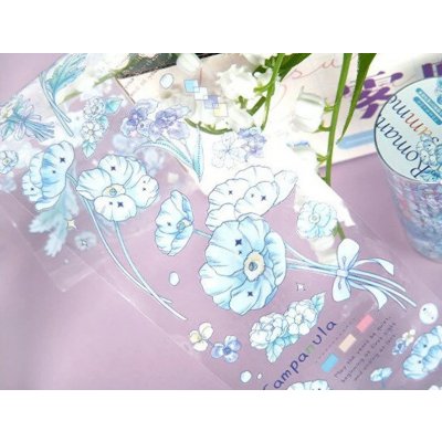 Průhledné květinové PET dekorační pásky modrá – Zboží Mobilmania