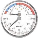 NOVASERVIS Termomanometr 1/2" axiální 0-6 bar, 0-120°C TM63A – Zbozi.Blesk.cz