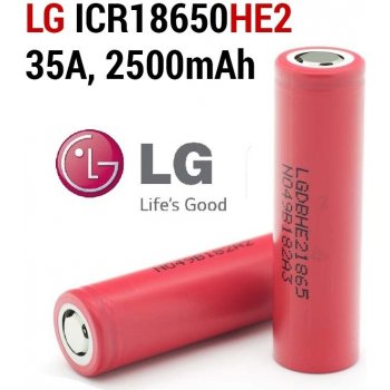 LG HE2 18650 30A pro velké zátěže high drain 2500mAh