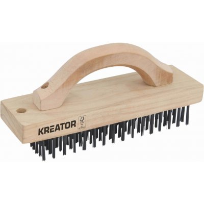 Ruční drátěný ocelový kartáč, dřevěná rukojeť KREATOR KRTH50001 – Sleviste.cz
