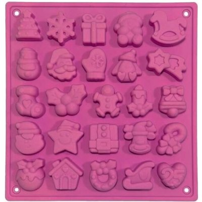 Toro forma silikonová vánoční růžová 25KS 17,8X18,7X1,3cm – Zboží Dáma