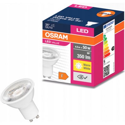 Osram LED žárovka GU10 PAR16 VALUE 5W 50W teplá bílá 2700K , reflektor 36° – Hledejceny.cz