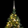 Vánoční osvětlení Prolenta Maison Exclusive Umělý sklápěcí vánoční stromek se 150 LED a koulemi 120 cm