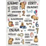 HuráPapír Samolepky A5 - Dneska slavíme! Kapybara – Sleviste.cz