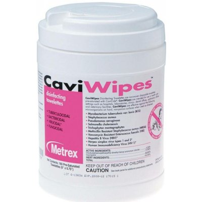 Dezinfekční ubrousky CaviWipes, 15,2 cm x 17,1 cm, 160 ks, dóza – Sleviste.cz