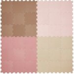 Nido Pěnová hrací podložka Puzzle 36ks 180 x 180 cm Vanilla Taupe Pink Caramel Sandstone – Zboží Dáma