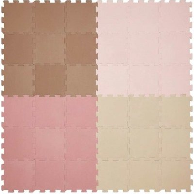 Nido Pěnová hrací podložka Puzzle 36ks 180 x 180 cm Vanilla Taupe Pink Caramel Sandstone – Zboží Dáma