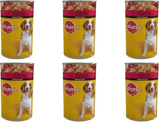 Pedigree Adult s hovězím masem v želé 6 x 1200 g