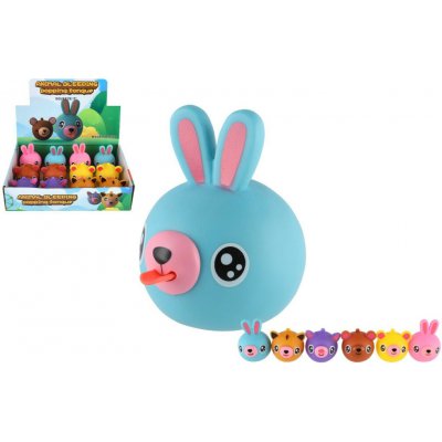 Teddies Zvířátko pískací s jazykem gumové 6 cm 6 druhů – Zboží Dáma