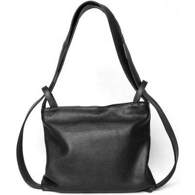 Dámská kabelka a batoh v 1 kožená kabelka na rameno a batoh 42 černá