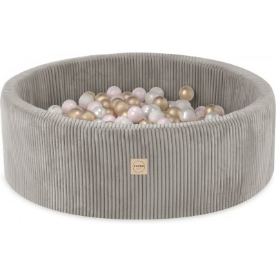 Plush Nest suchý bazén kulatý manšestr béžový 90 x 30 cm + 200 míčků – Hledejceny.cz