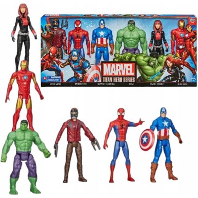 Hasbro Avengers Marvel Sada 6 Figurek vdova Iron Man Star Lord Amerika Hulk Spiderman – Zbozi.Blesk.cz