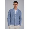 Pánský rolák Gant svetr D1. Cotton Linen Shawl Cardigan modrá