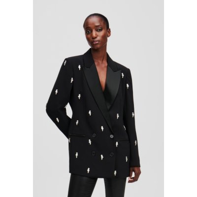Karl Lagerfeld EMBELLISHED TAILORED JACKET BLACK – Zboží Dáma