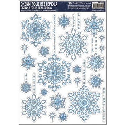 Anděl Okenní fólie vánoční s glitry vločky 42 x 30 cm – Hledejceny.cz