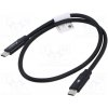 usb kabel Lanberg CA-CMCM-40CU-0005-BK USB 2.0, USB C vidlice, z obou stran, zlacený, 0,5m, černý