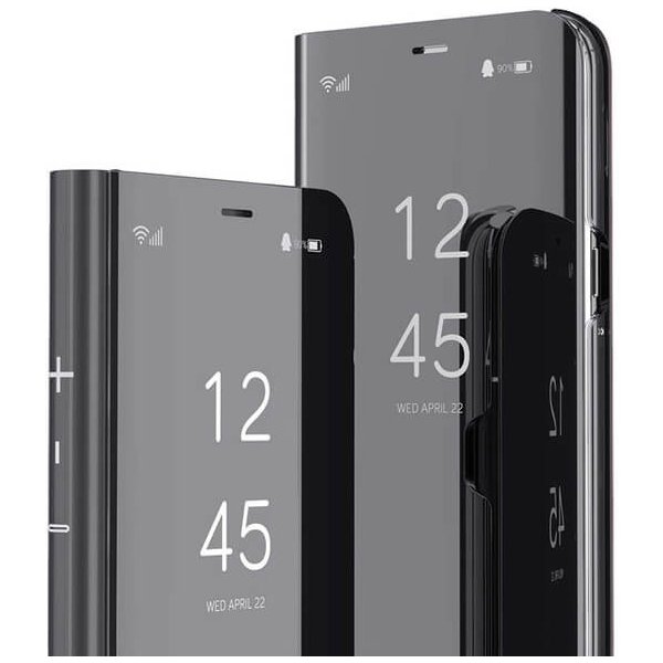 Pouzdro a kryt na mobilní telefon Pouzdro SES Zrdcadlové silikonové flip Samsung Galaxy A52 A525F - černé
