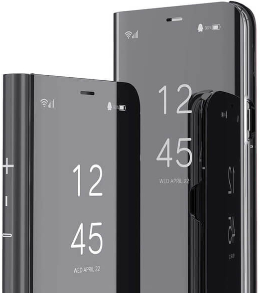 Pouzdro SES Zrdcadlové silikonové flip Samsung Galaxy A52 A525F - černé