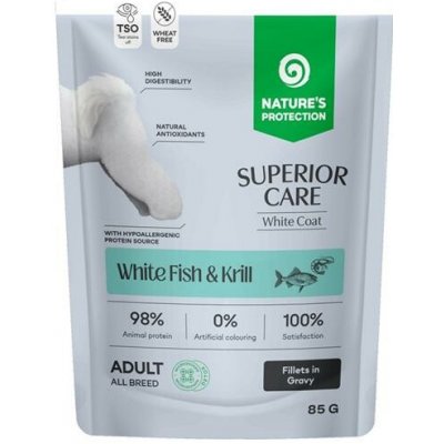 Nature's Protection Superior Care Dog Adult White Dogs White Fish & Krill 85 g – Sleviste.cz