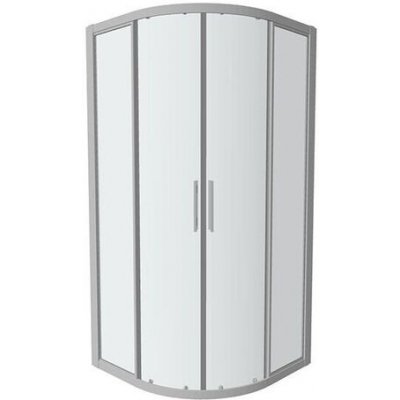 Ronal Top-Line sprchový kout čtvrtkruhový 90 cm, dvoudílné posuvné dveře, aluchrom, Durlux TOPR550905022 – Zboží Dáma