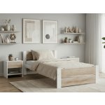 Textilomanie Ikaros Double bílá / dub sonoma s matrací Coco Maxi 20 cm – Sleviste.cz