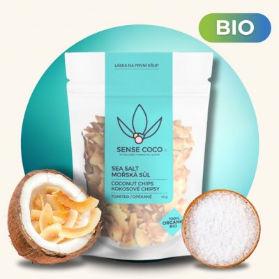 Sense Coco BIO kokosové chipsy s mořskou solí 40 g – Hledejceny.cz
