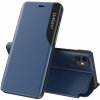 Pouzdro a kryt na mobilní telefon Apple Hurtel Eco Leather View Case elegantní s funkcí stojánku pro iPhone 13 Pro Max modré 5907769334283