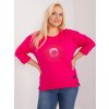 Dámské tričko s potiskem RELEVANCE tričko s potiskem a 3/4 rukávem rv-bz-9445.91 dark pink