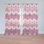 Sablio Záclony Střídajíci růžové pletení: 2ks 150x250cm – Hledejceny.cz