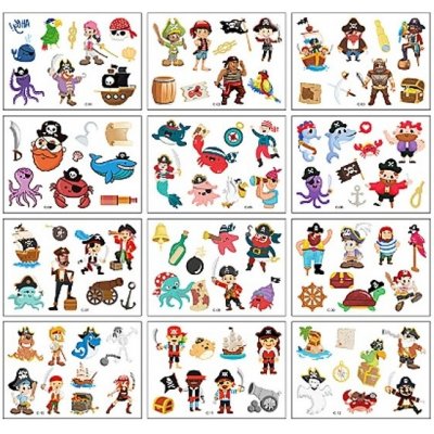 Rocolo Design Dočasné tetování Piráti 11,5 x 8 cm 12 variant – Zboží Dáma