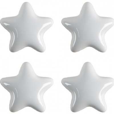 Clayre & Eef Set 4ks bílá úchytka hvězda - Ø 4* 3/6 cm – Hledejceny.cz