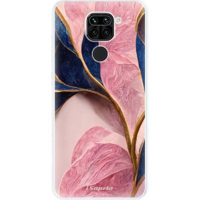 Pouzdro iSaprio - Pink Blue Leaves - Xiaomi Redmi Note 9