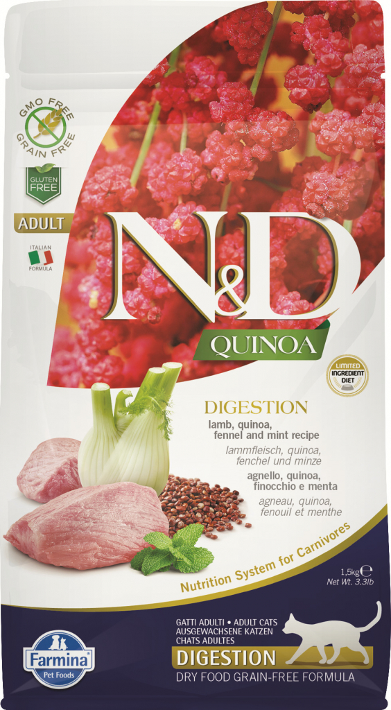 N&D Quinoa CAT Digestion Lamb & Fennel NA ZAŽÍVÁNÍ 1,5 kg