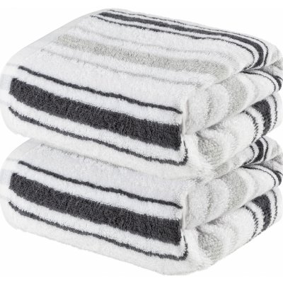 Livarno home Froté ručník pruhy šedá 50 x 100 cm 2 ks – Zboží Mobilmania