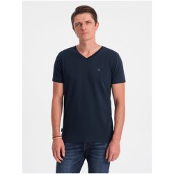 Ombre Clothing pánské tričko s véčkovým výstřihem Tmavě modré
