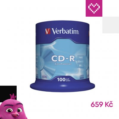 Verbatim CD-R 700MB 52x, cakebox, 100ks (43411) – Zboží Živě
