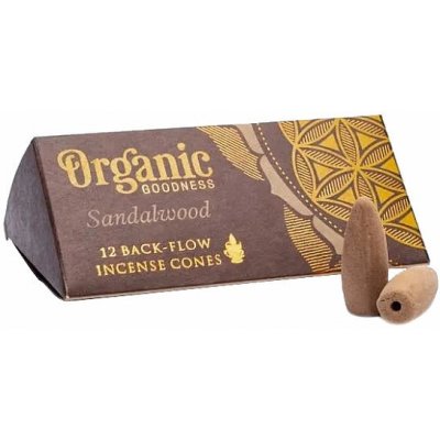 Organic Goodness Vonné kužely pro tekoucí dým Sandalwood Backflow Cones 12 ks – Zbozi.Blesk.cz