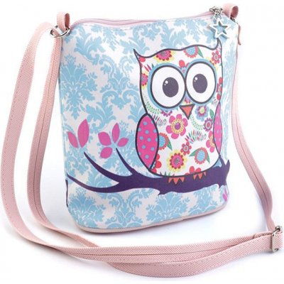 Prima obchod taška sovy 17x17 cm modrá azurová – Zboží Dáma