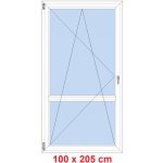Soft Balkonové dveře s příčkou otevíravé a sklopné Antracit struktura/Antracit struktura levé 100 x 205 cm – Hledejceny.cz