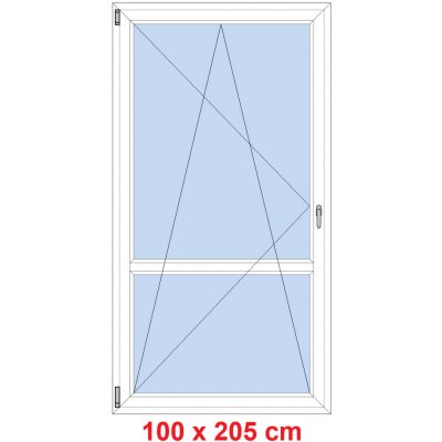 Soft Balkonové dveře s příčkou otevíravé a sklopné Antracit struktura/Antracit struktura levé 100 x 205 cm – Hledejceny.cz