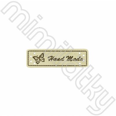 Nášivka handmade s motýlem koženka béžová – Sleviste.cz