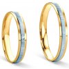 Prsteny Savicki Snubní prsteny dvoubarevné zlato ploché SAVOBR328